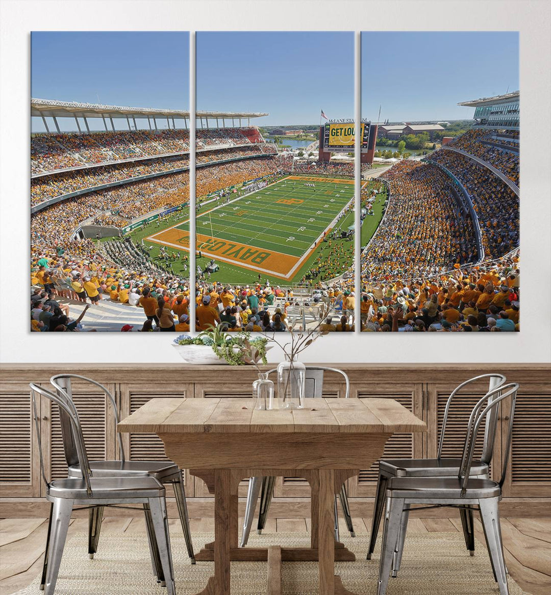 Baylor University Bears Football Team Print - Waco McLane Stadium Wall Art Canvas Print