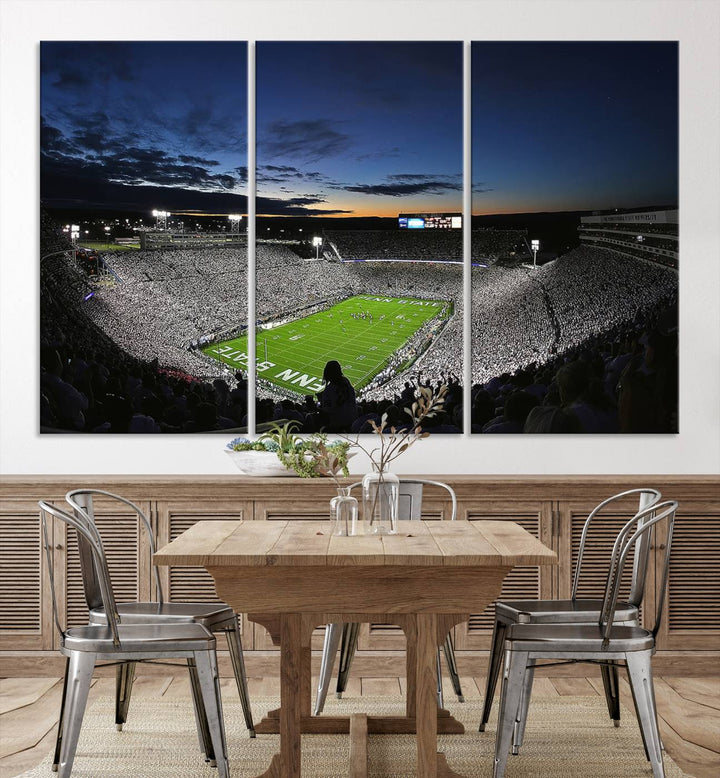 Penn State Nittany Lions Football Team Print - University Park Beaver Stadium Wall Art Canvas Print