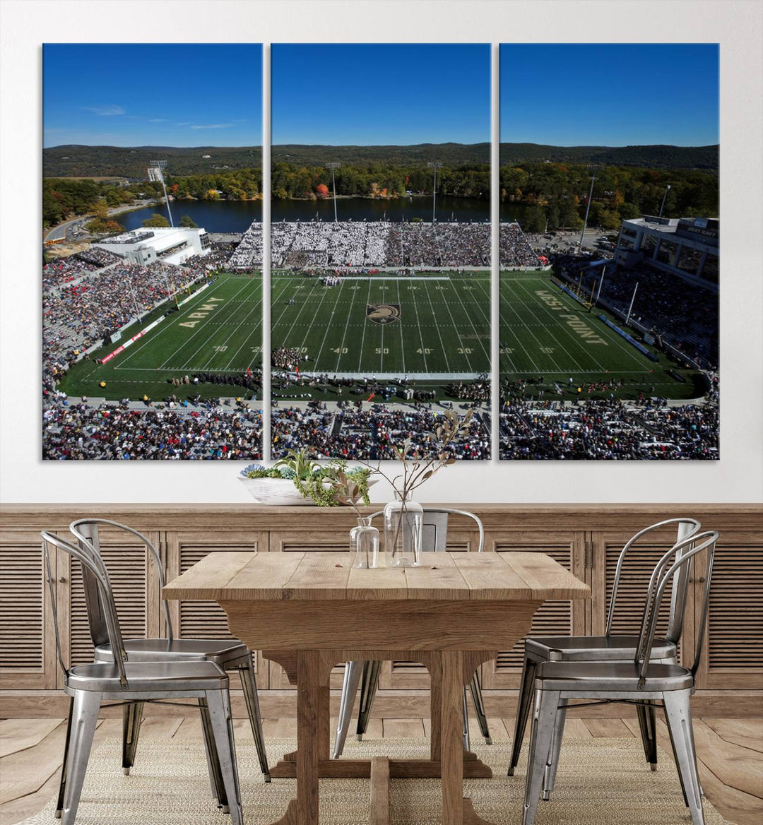 Army Black Knights Football Team Print - West Point Michie Stadium Wall Art Canvas Print