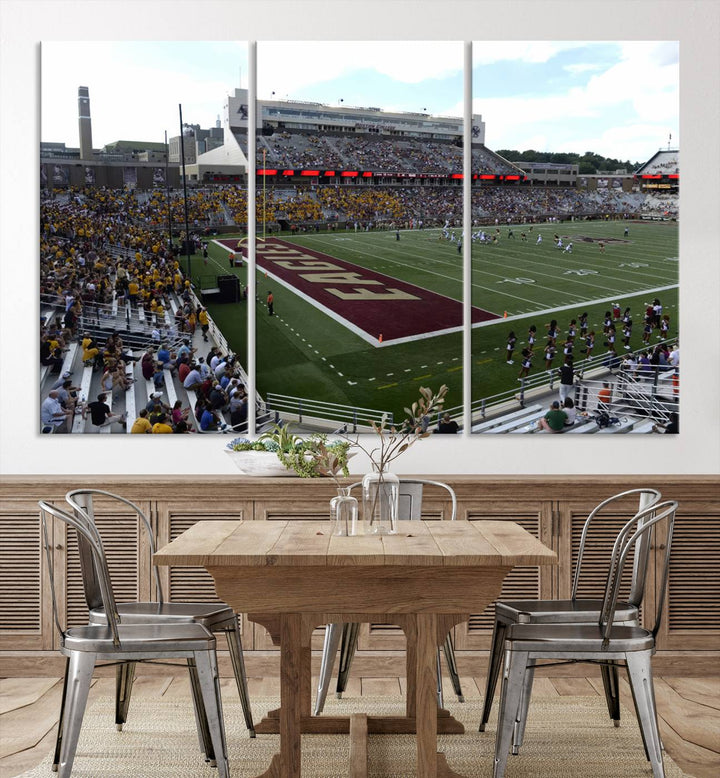 Boston College Eagles Football Team Print - Boston Alumni Stadium Wall Art Canvas Print