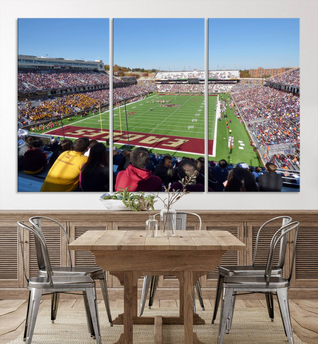 Boston College Eagles Football Team Print - Boston Alumni Stadium Wall Art Canvas Print