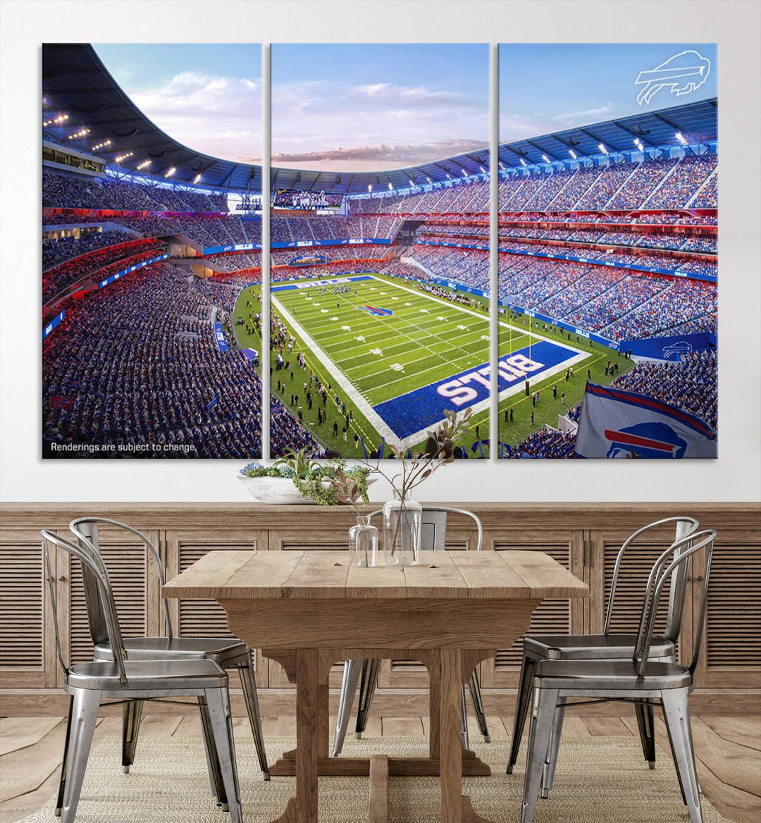 Buffalo Bills Football Team Print - Buffalo Highmark Stadium Wall Art Canvas Print