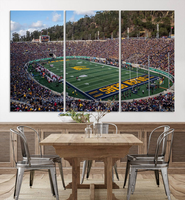 University of California Golden Bears Football Team Print - Berkeley California Memorial Stadium Wall Art Canvas Print