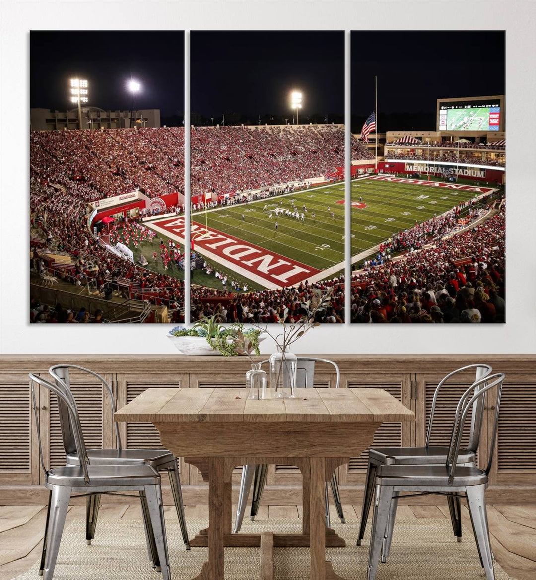 Indiana University Hoosiers Football Team Print - Bloomington Memorial Stadium Wall Art Canvas Print