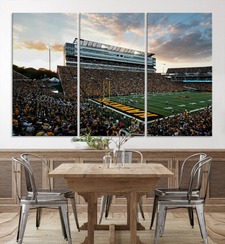 Iowa University Hawkeyes Football Team Print - Iowa City Kinnick Stadium Wall Art Canvas Print