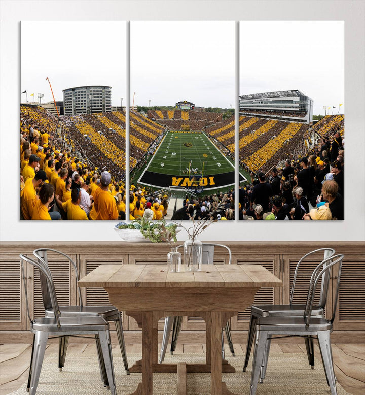 Iowa University Hawkeyes Football Team Print - Iowa City Kinnick Stadium Wall Art Canvas Print