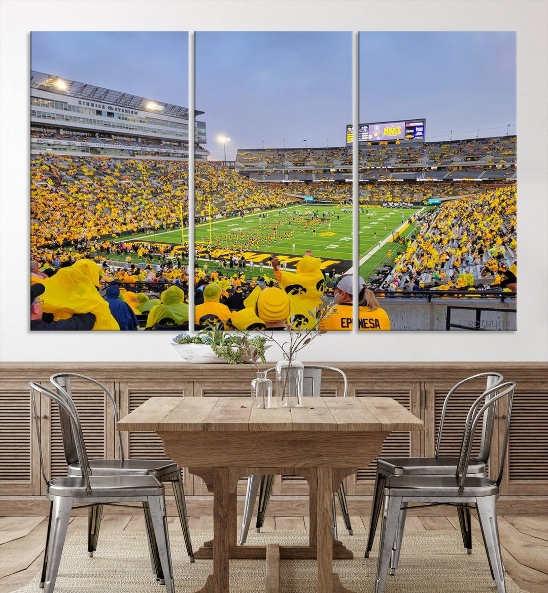 Iowa University Hawkeyes Football Team Print - Iowa City Kinnick Stadium Wall Art Canvas Print