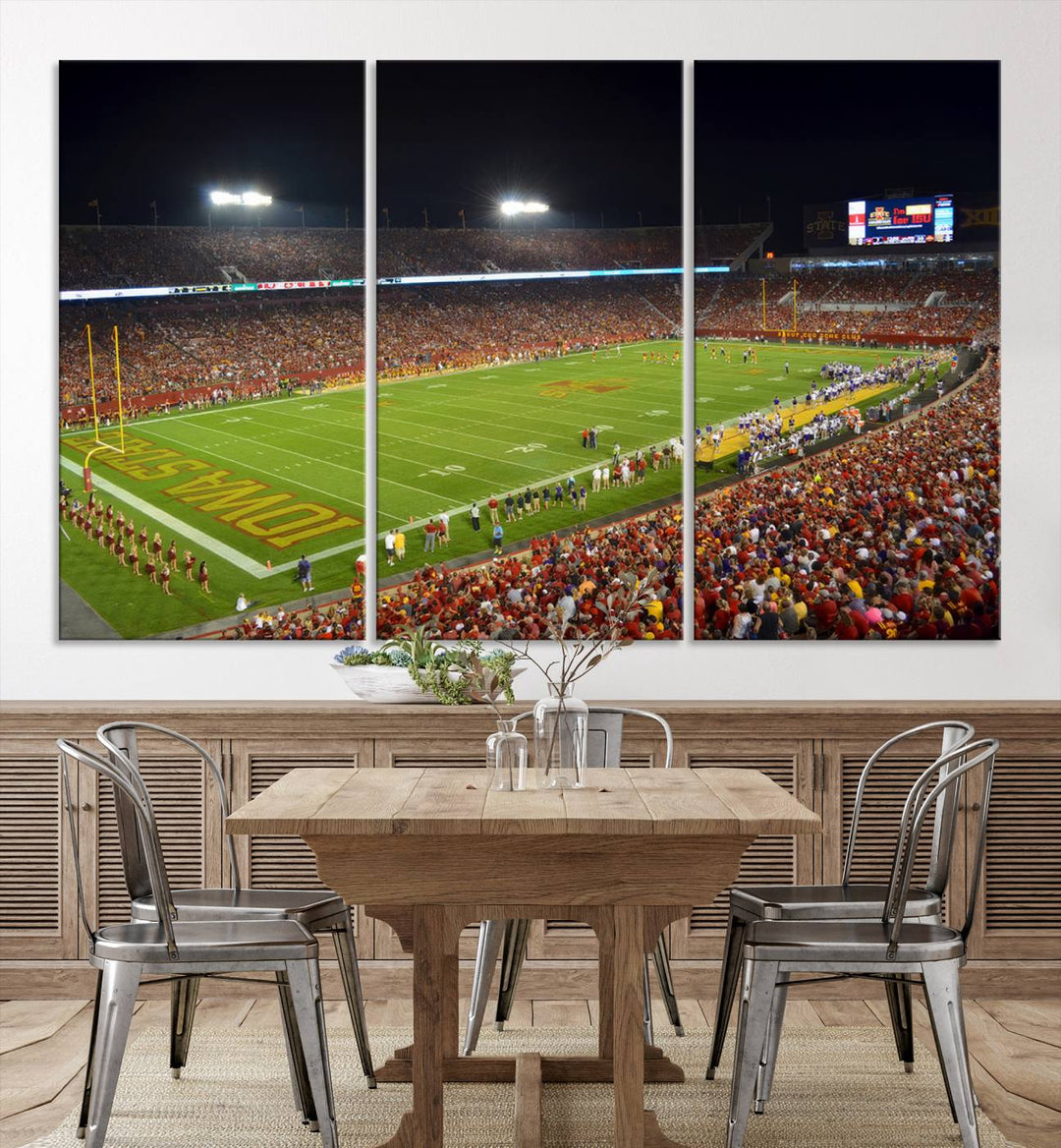 Iowa State University Cyclones Football Team Print - Ames Jack Trice Stadium Wall Art Canvas Print