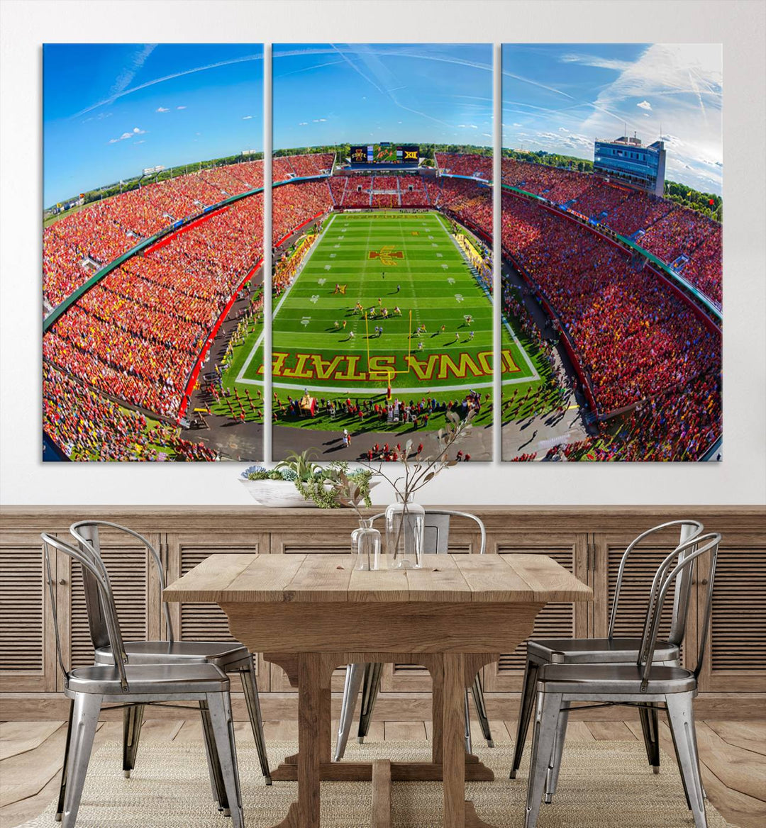 Iowa State University Cyclones Football Team Print - Ames Jack Trice Stadium Wall Art Canvas Print