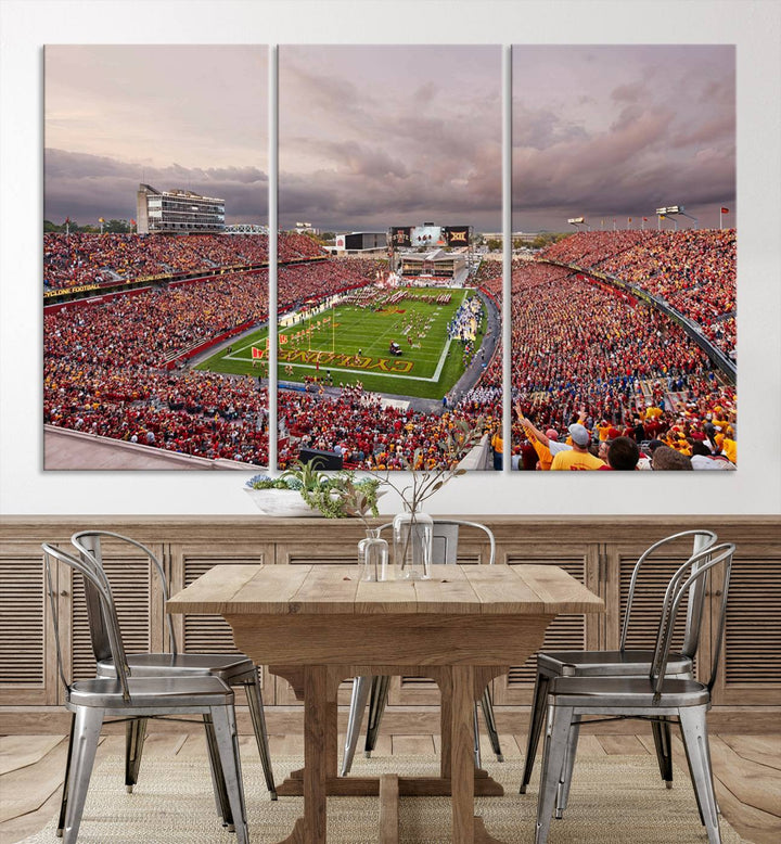 Iowa State University Cyclones Football Team Print - Ames Jack Trice Stadium Wall Art Canvas Print