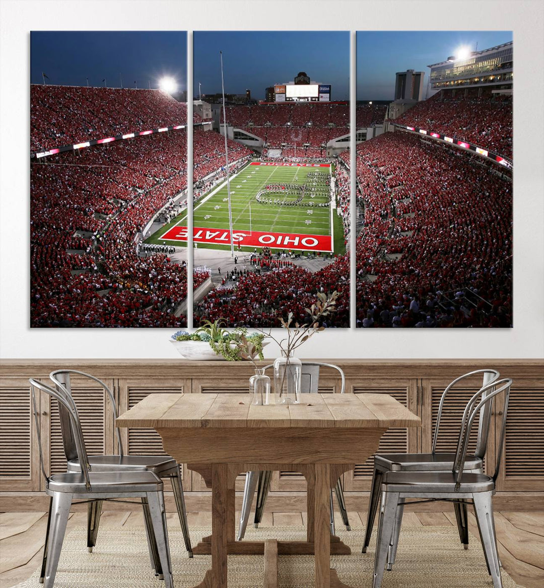 Ohio State University Buckeyes Football Team Print - Columbus Ohio Stadium Wall Art Canvas Print