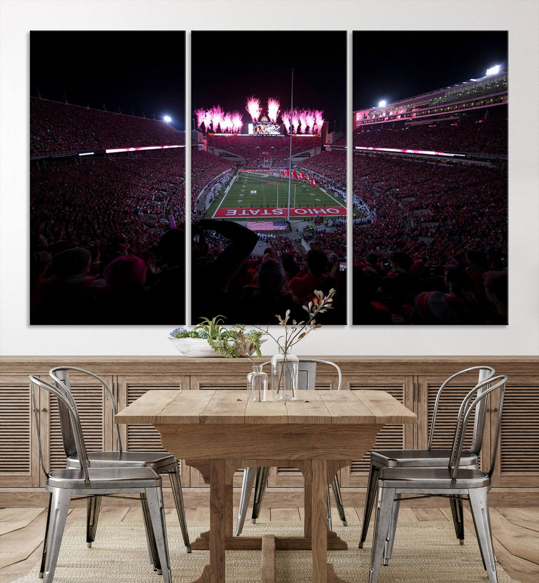 Ohio State University Buckeyes Football Team Print - Columbus Ohio Stadium Wall Art Canvas Print