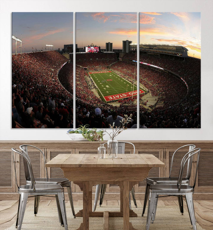 Ohio State University Buckeyes Football Team Print - Columbus Ohio Stadium Wall Art Canvas Print