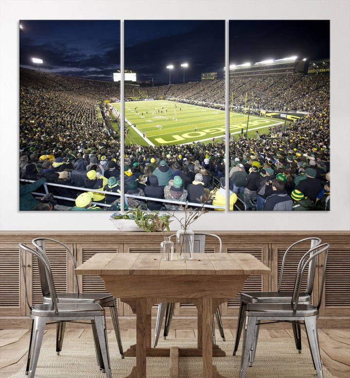 University of Oregon Ducks Football Team Print - Eugene Autzen Stadium Wall Art Canvas Print