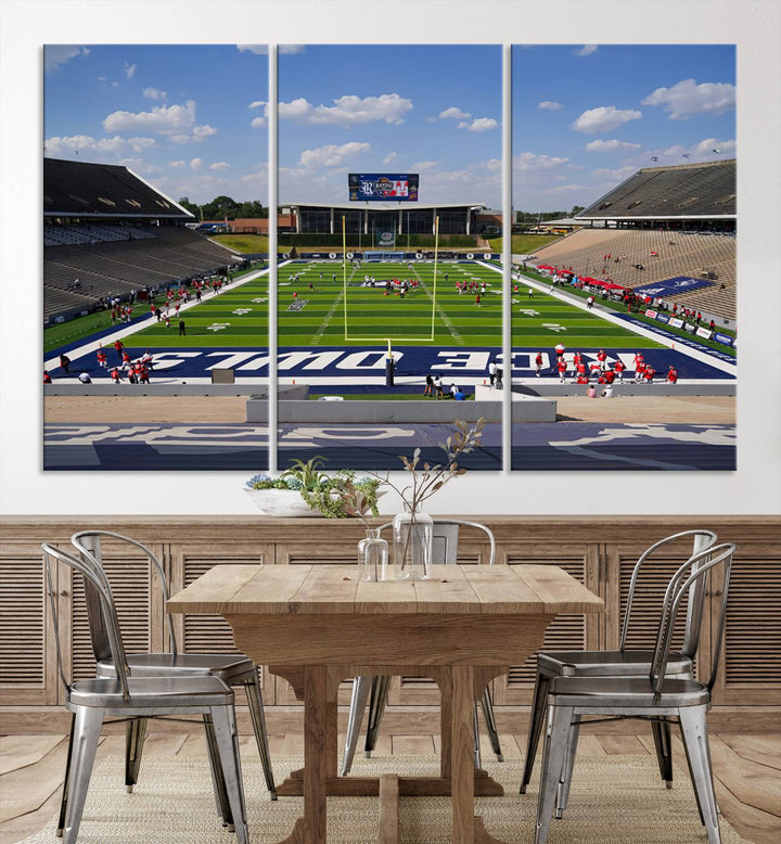 Rice University Owls Football Team Print - Houston Rice Stadium Wall Art Canvas Print