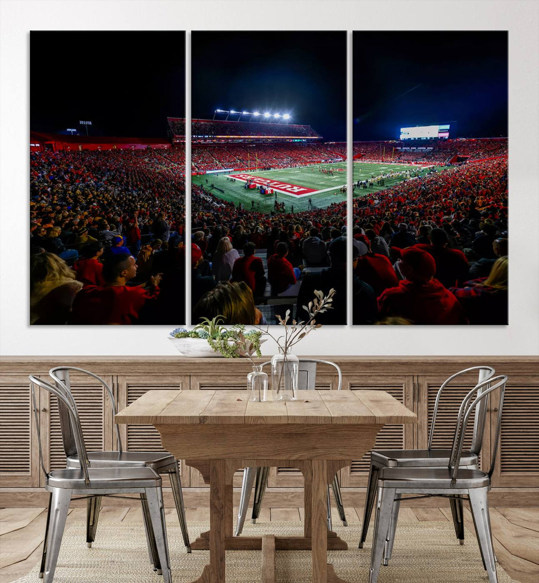 Rutgers Scarlet Knights Football Team Print - SHI Stadium, Piscataway Wall Art Canvas Print