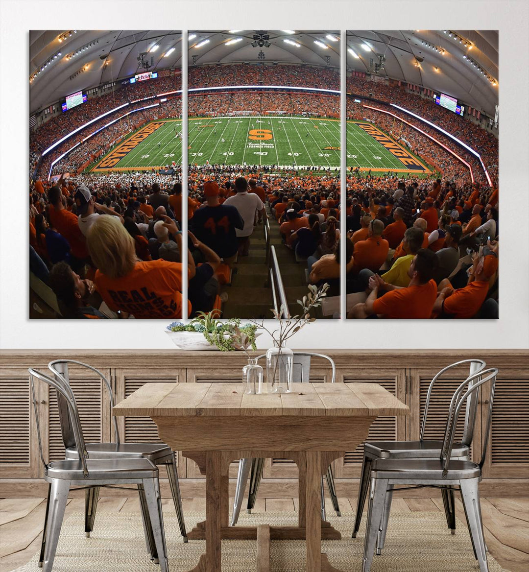 Syracuse University Orange Football Team Print - Syracuse JMA Wireless Dome Wall Art Canvas Print