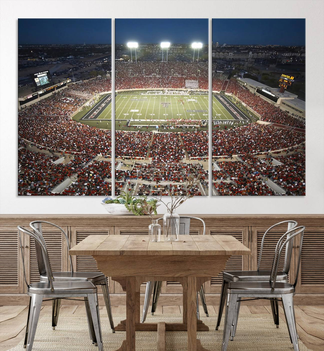 Texas Tech Red Raiders Football Team Print - Lubbock Jones AT&T Stadium Wall Art Canvas Print