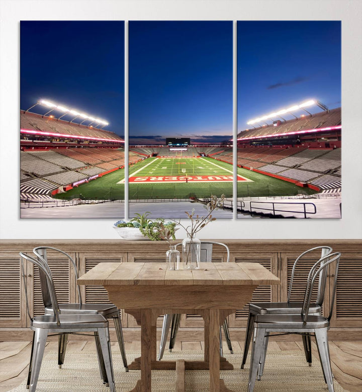 Rutgers Scarlet Knights Football Team Print - Piscataway SHI Stadium Wall Art Canvas Print