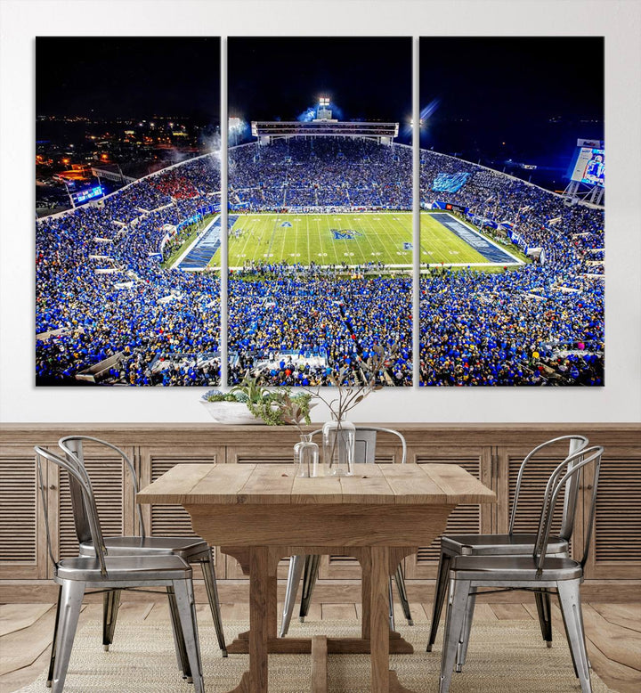 The University of Memphis Tigers Football Team Wall Art Canvas Print shines brightly.