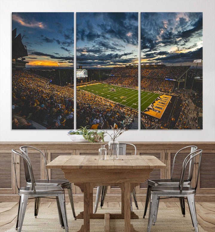 University of Wyoming Cowboys Football Team Print - Laramie War Memorial Stadium Wall Art Canvas Print