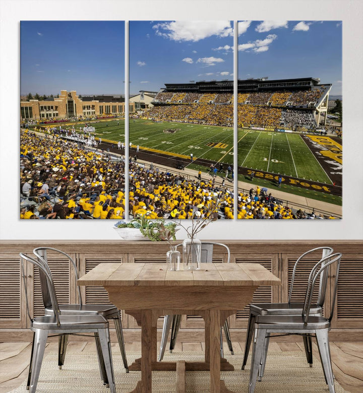 University of Wyoming Cowboys Football Team Print - Laramie Jonah Field at War Memorial Stadium Wall Art Canvas Print