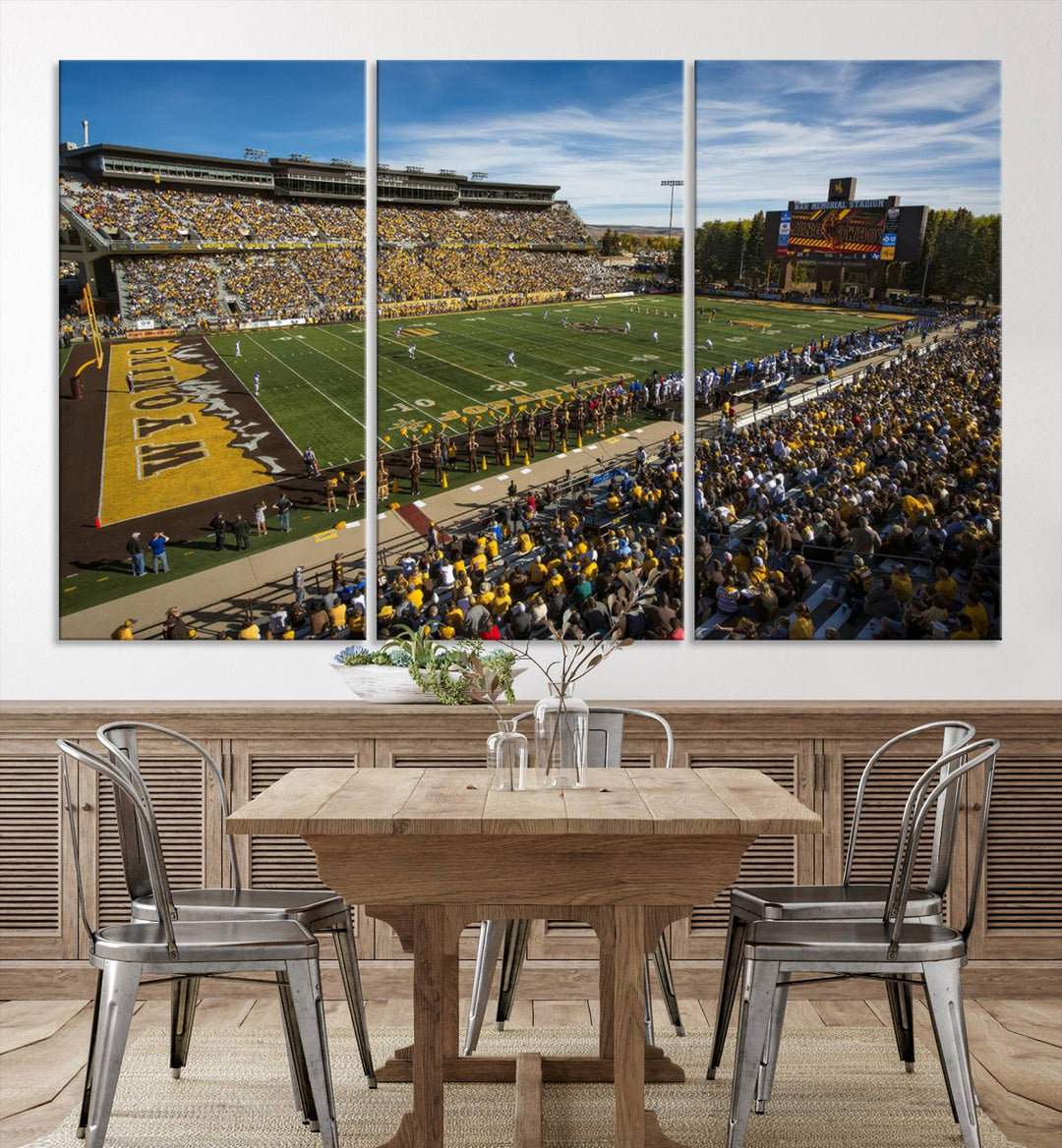 University of Wyoming Cowboys Football Team Print - Laramie Jonah Field at War Memorial Stadium Wall Art Canvas Print