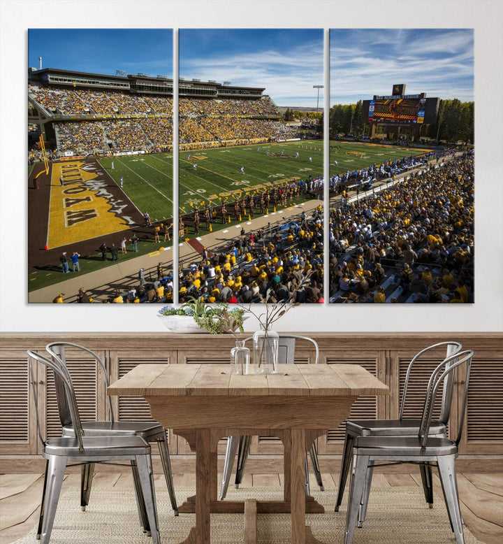 University of Wyoming Cowboys Football Team Print - Laramie Jonah Field at War Memorial Stadium Wall Art Canvas Print