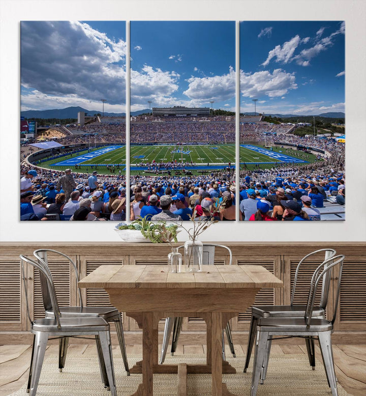 Air Force Falcons Football Team Print - Colorado Springs Falcon Stadium Wall Art Canvas Print