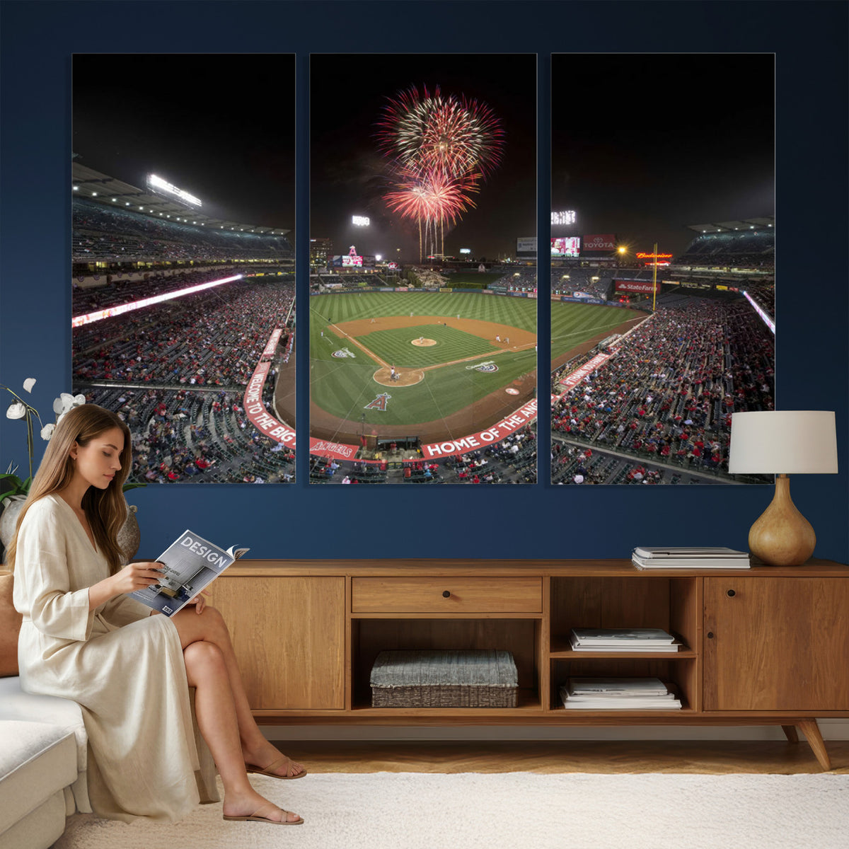 63592-MGV-CV-36X24 - Angel Stadium in Los Angeles Stadium Wall Art Canvas Print