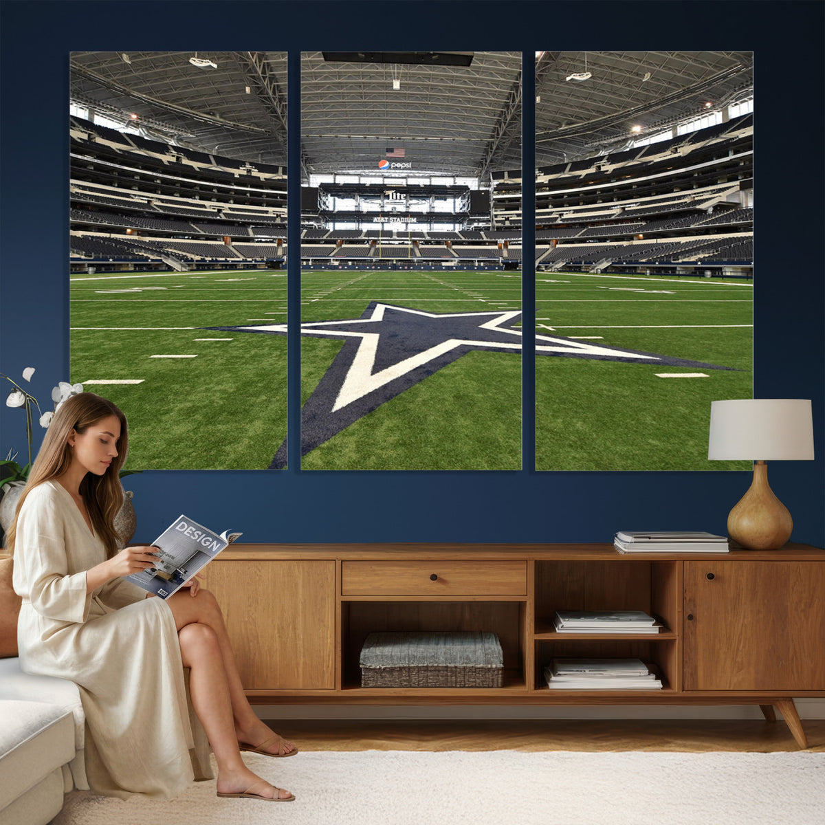 14834-MGV-CV-36X24 - Dallas Cowboys Football Team Print - Arlington AT&T Stadium