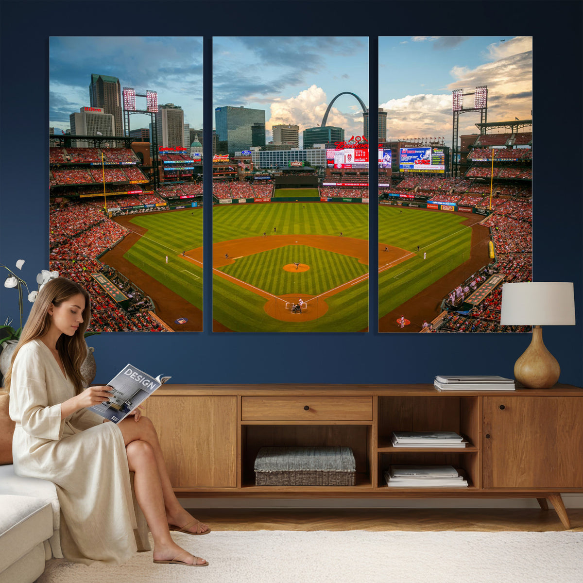 91908-MGV-CV-36X24 - Busch Stadium Wall Art Print | St. Louis Cardinals Baseball