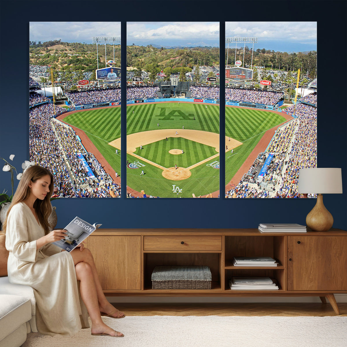 34760-MGV-CV-36X24 - Citi Field Wall Art Print | 3-Panel New York Mets Baseball Stadium Canvas Print