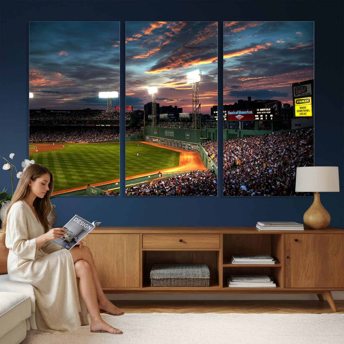 66781-MGV-CV-36X24 - Fenway Park Boston Massachusetts Stadium Wall Art Canvas Print