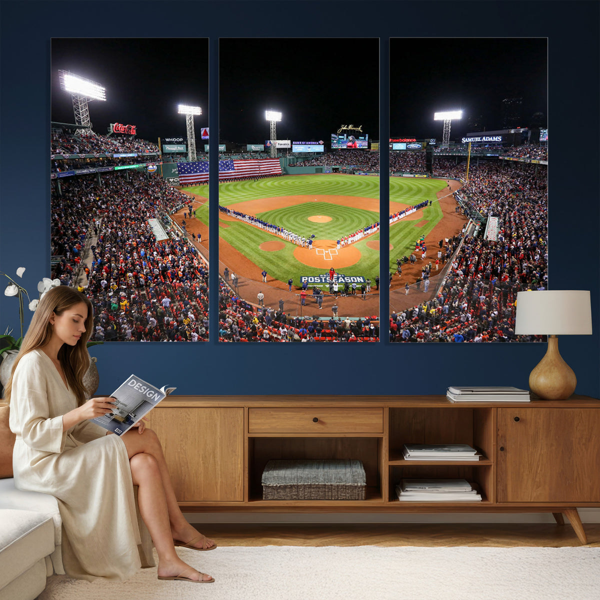47365-MGV-CV-36X24 - Fenway Park Wall Art Canvas Print | Large Baseball Stadium Canvas for Boston Red Sox Fans