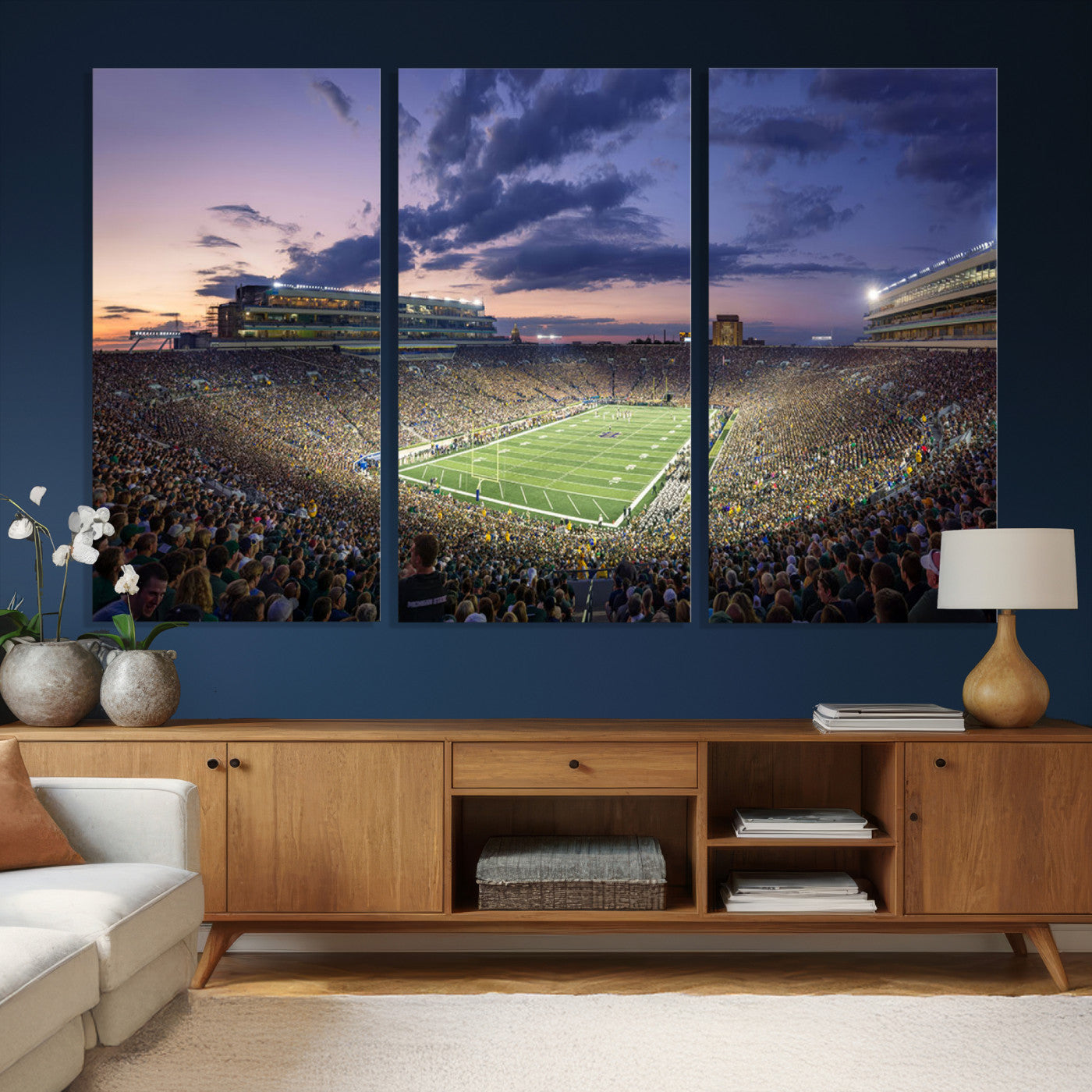 50825-MGV-CV-36X24 - Notre Dame Fighting Irish Football Team Print - Notre Dame Stadium Wall Art Canvas Print