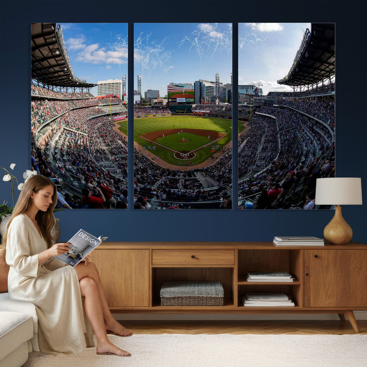 78608-MGV-CV-36X24 - Truist Park Stadium Canvas Wall Art, Atlanta Braves Game Day Decor