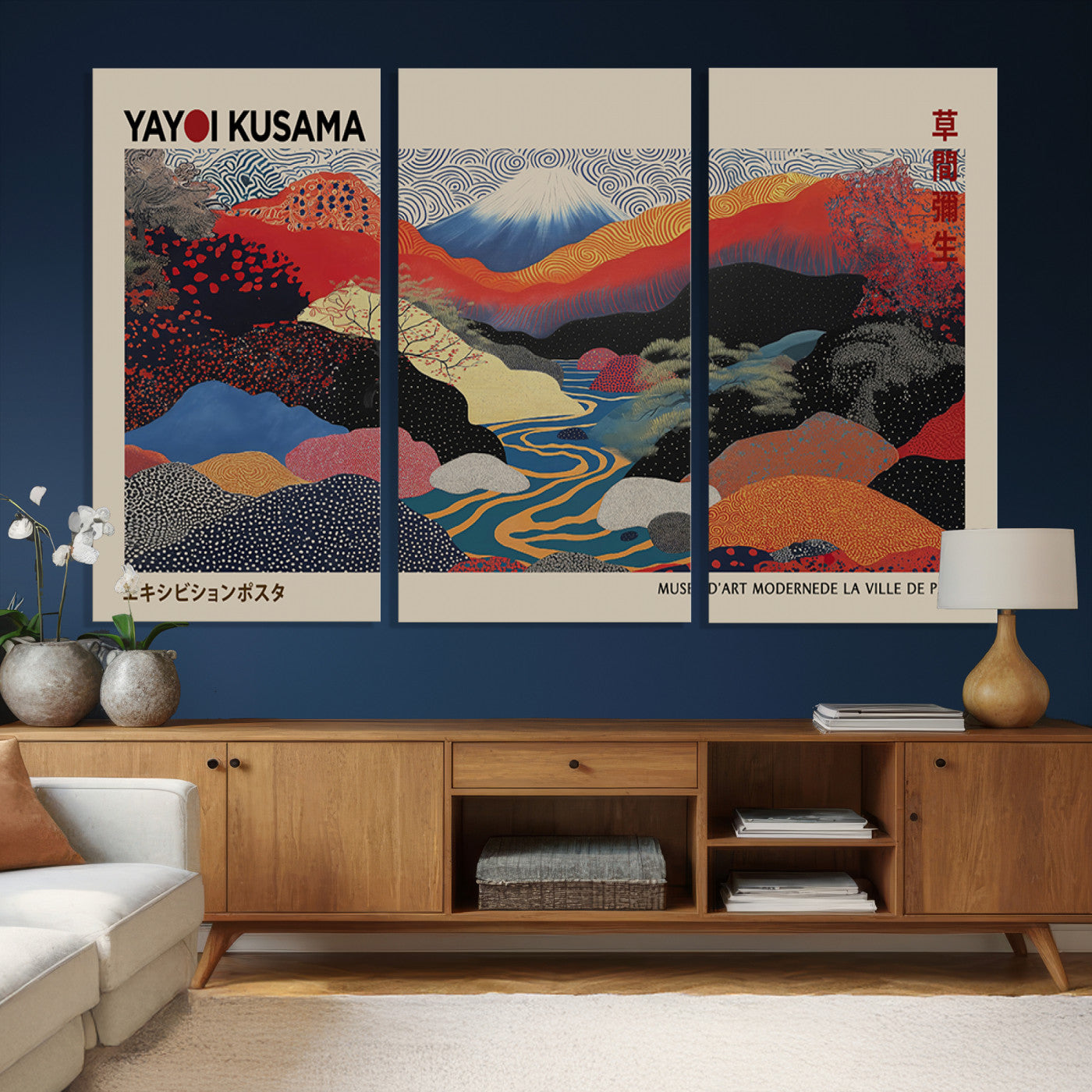 86784-MGV-CV-36X24 - Yayoi Wall Art - Framed Yayoi Kusama 1986 Wall Art Print – Japanese Wall Art Print, Wabi Sabi Yayoi