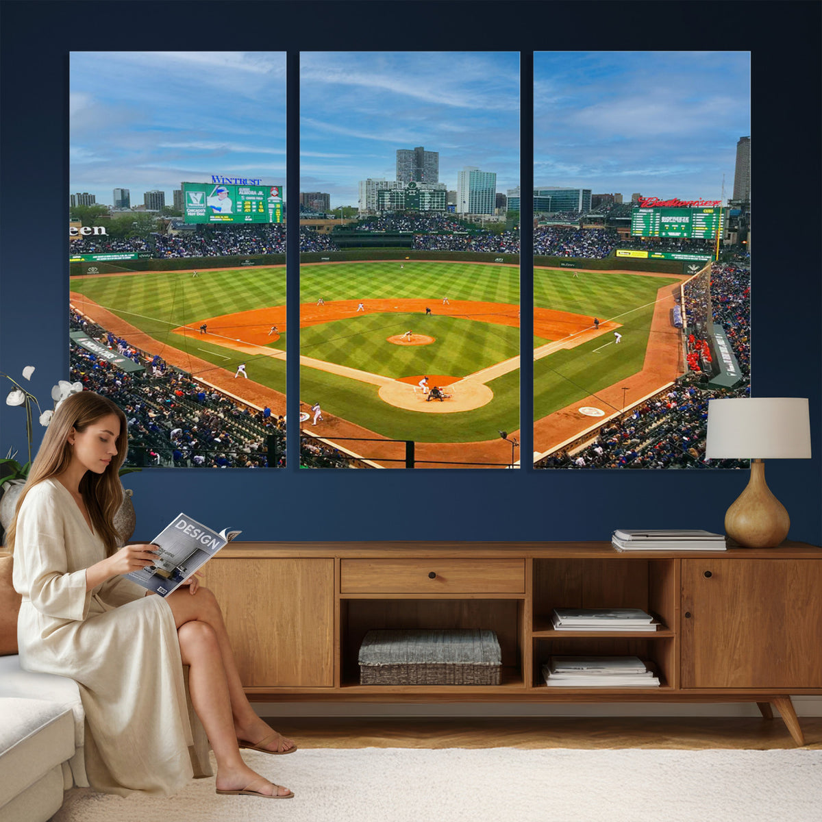 86839-MGV-CV-36X24 - Wrigley Field Chicago Cubs Panoramic Canvas Print