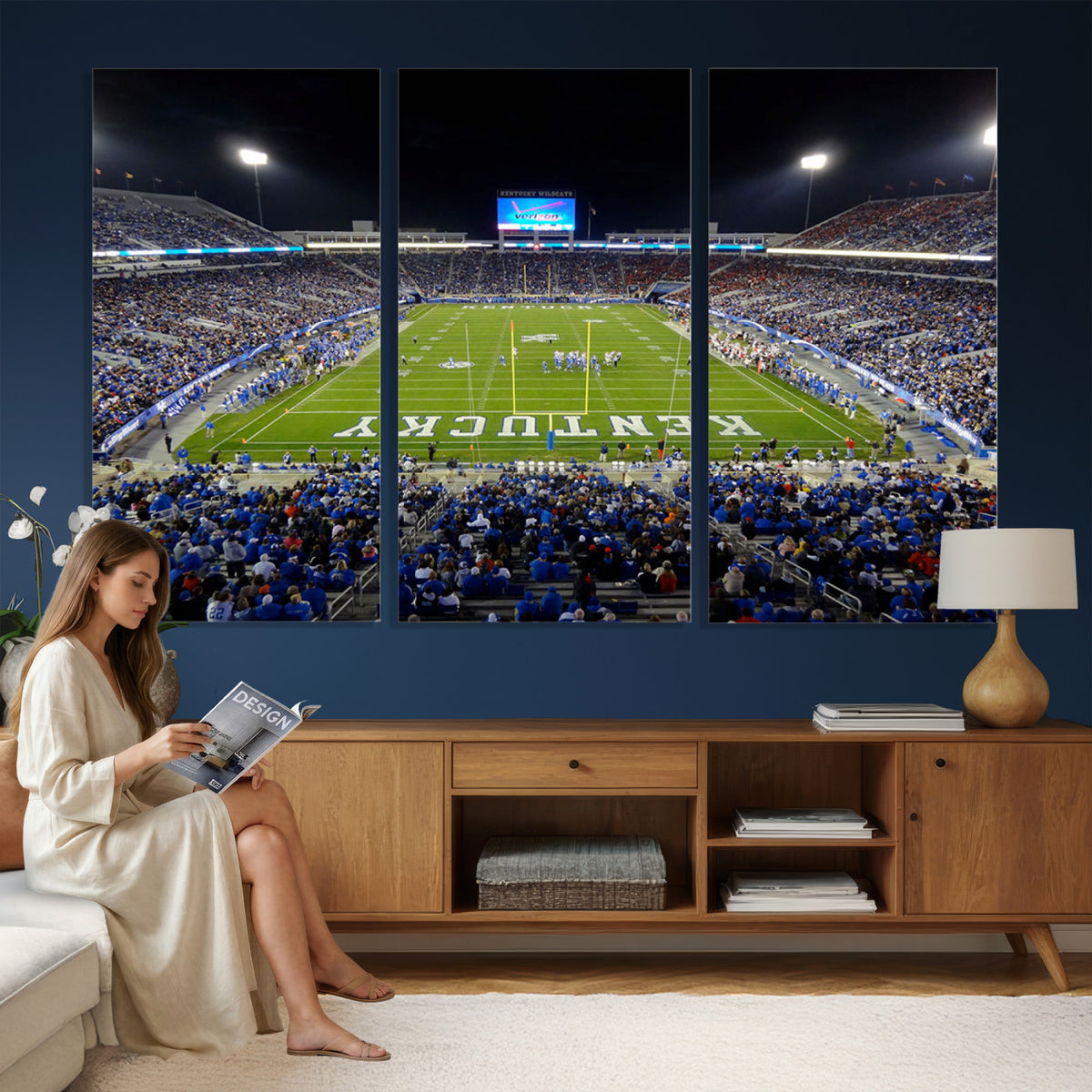 14304-MGV-CV-36X24 - Kroger Field Canvas Wall Art, Kentucky Stadium Wall Art, Framed and Ready to Hang