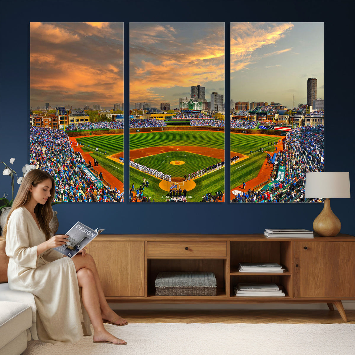 45635-MGV-CV-36X24 - Chicago Wrigley Field Wall Art Canvas Print