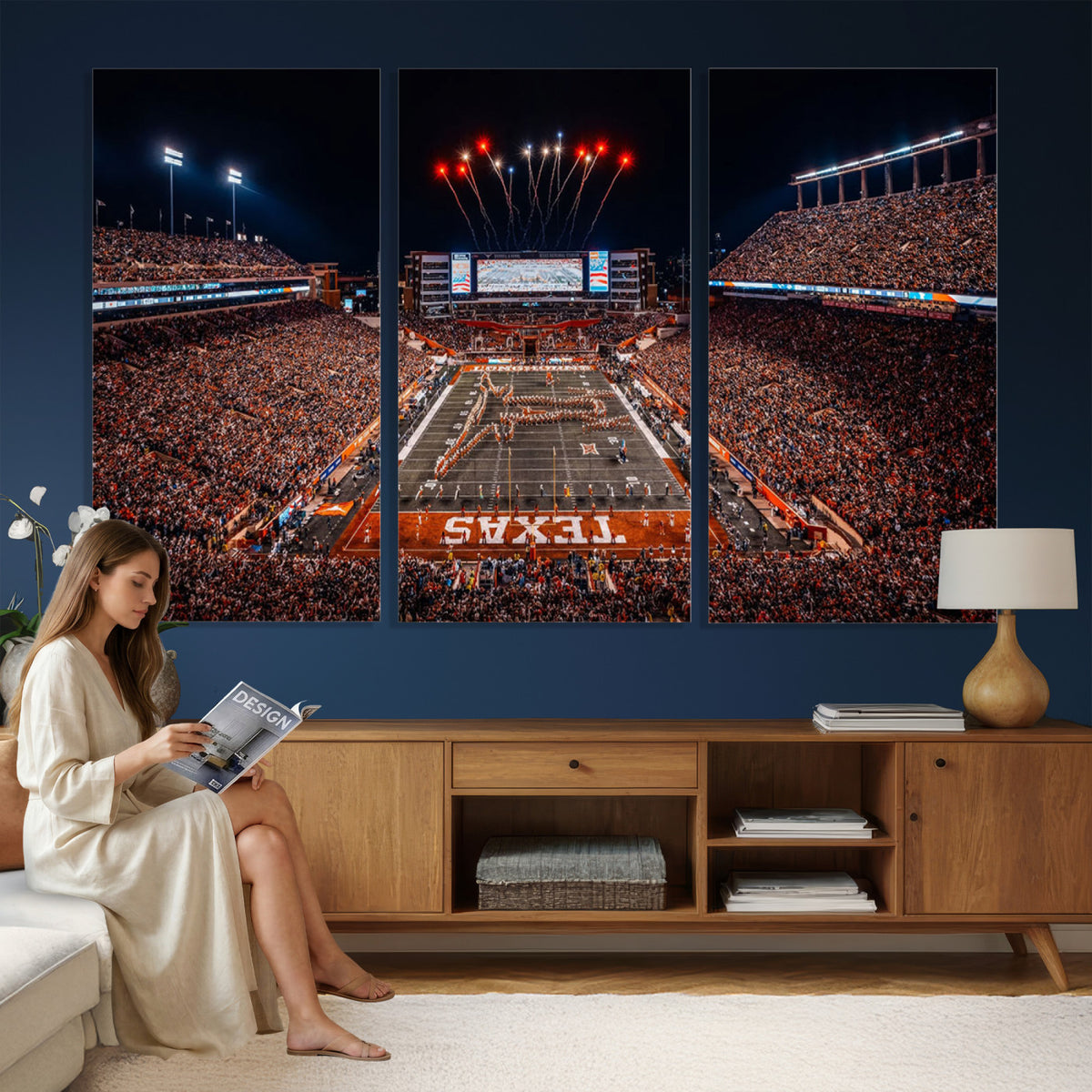 58778-PAN-FL-20X10 - Darrell K Royal Memorial Stadium | Texas Longhorns | Print Decor Wall Art Design for Home & Office Decoration