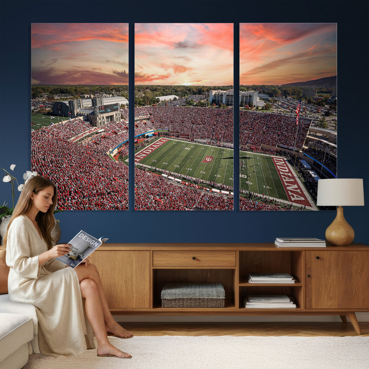 51135-MGV-CV-36X24 - Indiana Memorial Stadium Wall Art Canvas Print