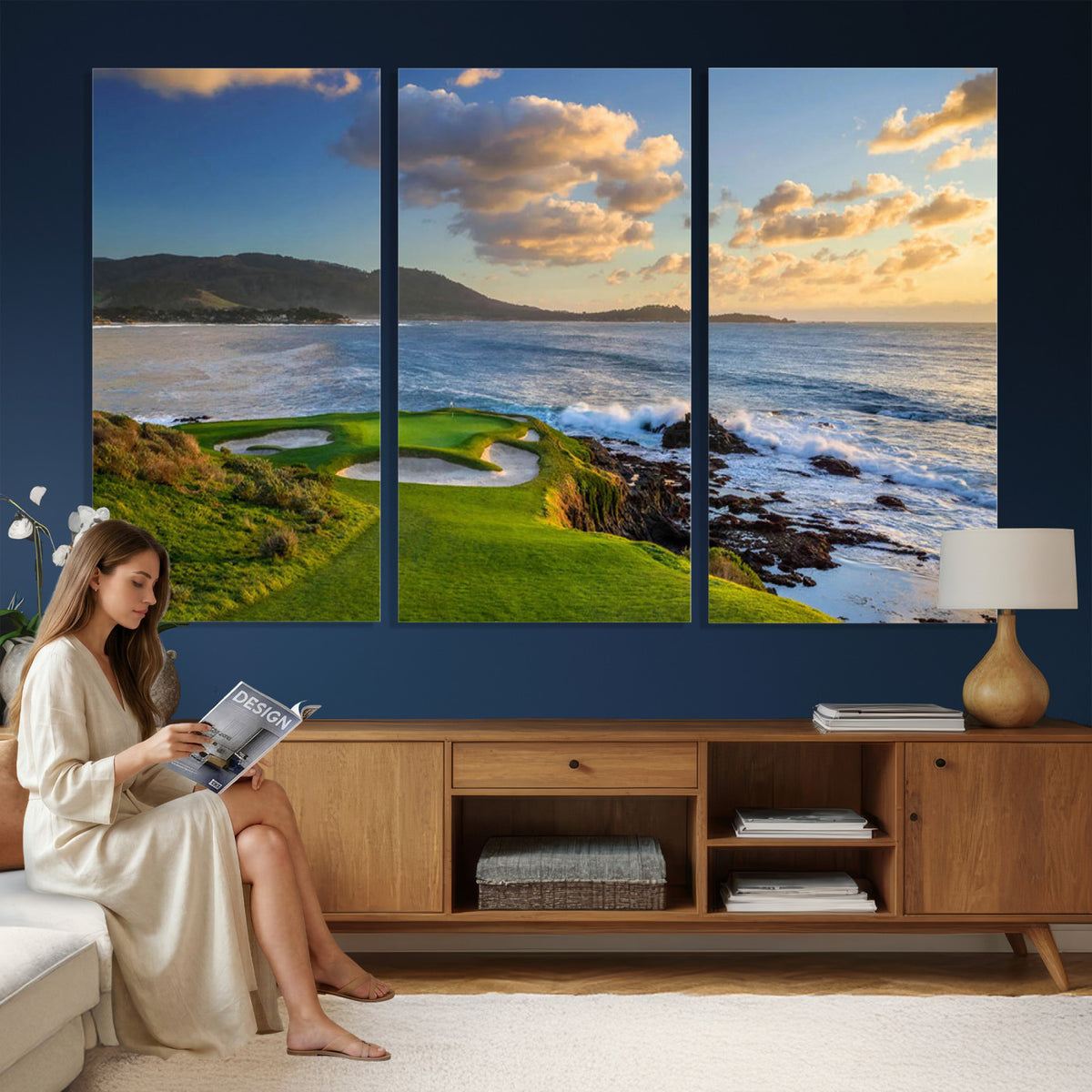 50107048-MGV-CV-36X24 - Pebble Beach Golf Links Wall Art Canvas Print