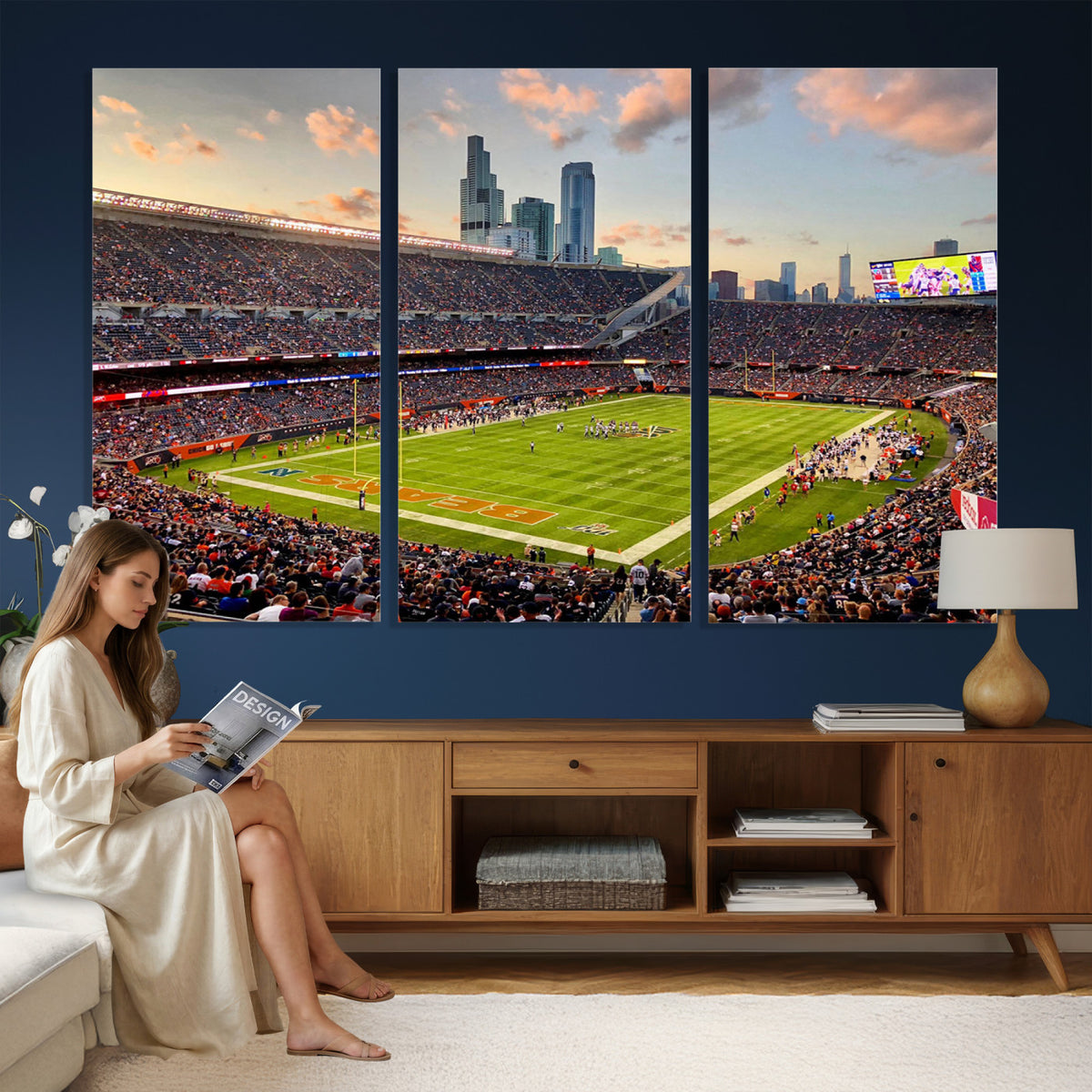 55377093-PAN-FL-20X10 - Chicago Bears Soldiers Field Wall Art Canvas Print, Man Cave Wall Decor