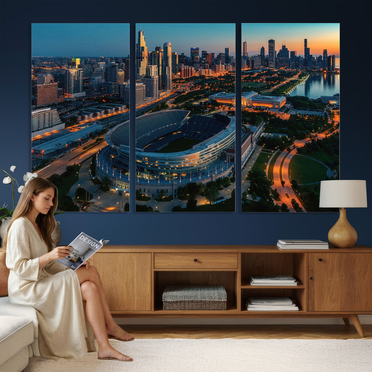 36690345-MGV-CV-36X24 - Chicago Bears Soldiers Field Wall Art Canvas Print