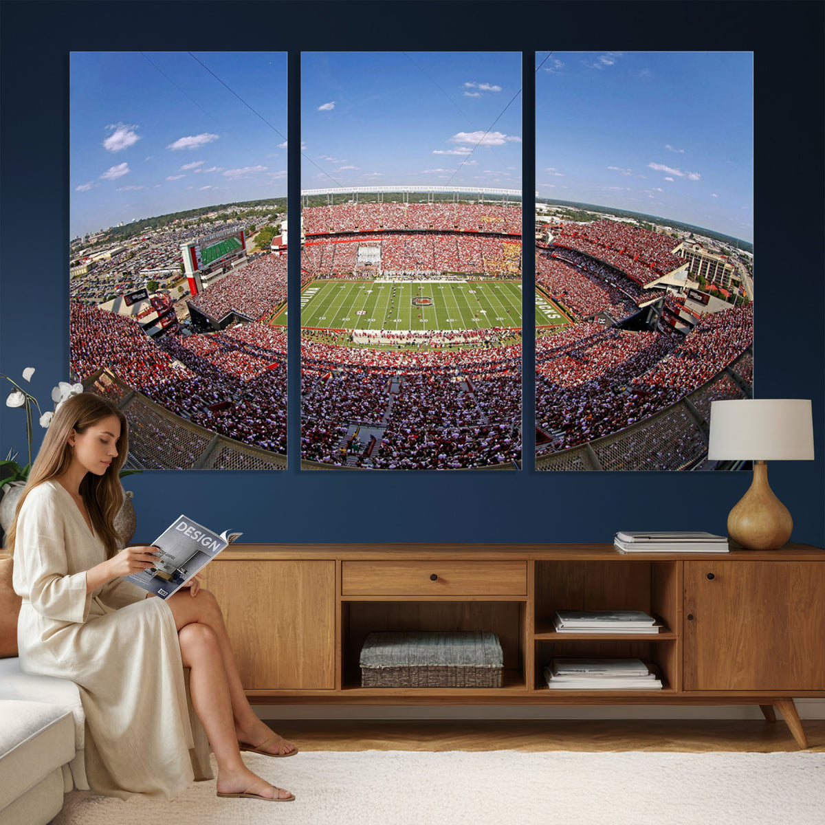 29492070-MGV-CV-36X24 - William Brice Stadium Wall Art Canvas Print, Stadium Crowd on Football Game Day