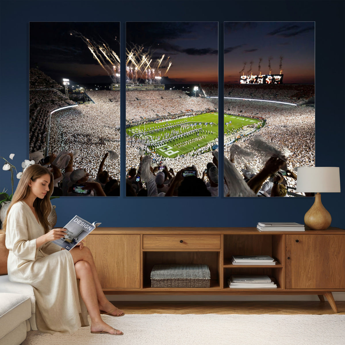 26666-MGV-CV-36X24 - Penn State Stadium Wall Art Canvas Print, White Out