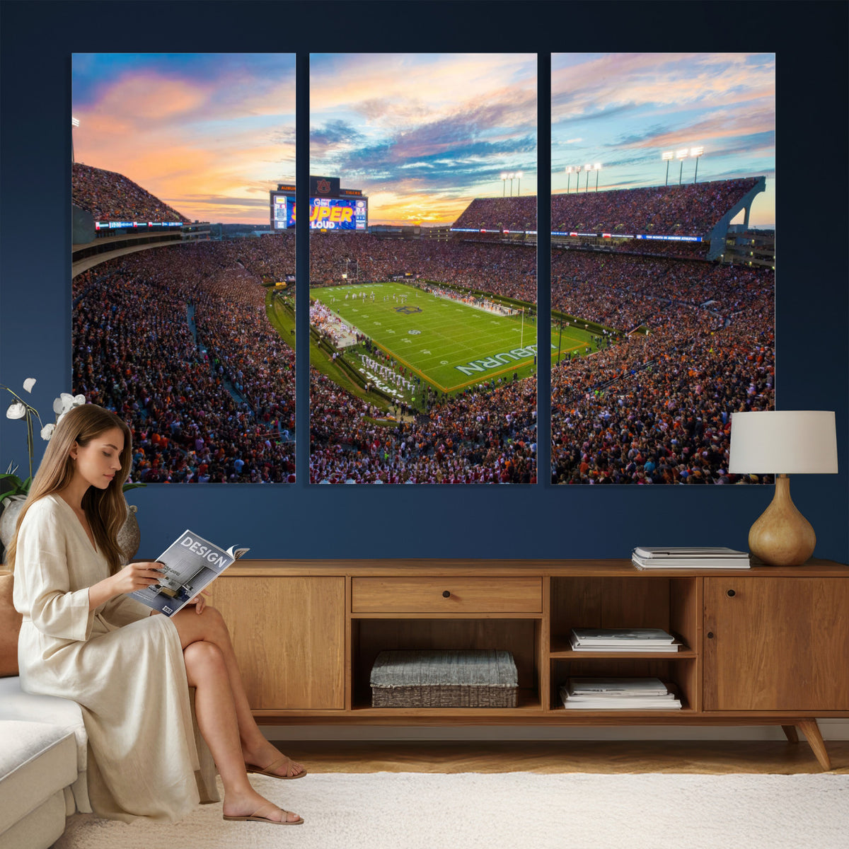 29755746-MGV-CV-36X24 - Jordan-Hare Stadium Wall Art Canvas Print, Football Stadium
