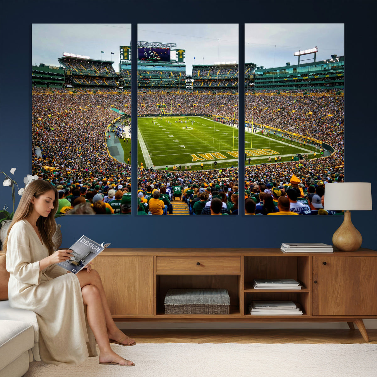 56521752-MGV-CV-36X24 - Green Bay Packers Stadium Wall Art Canvas Print, Lambeau Field